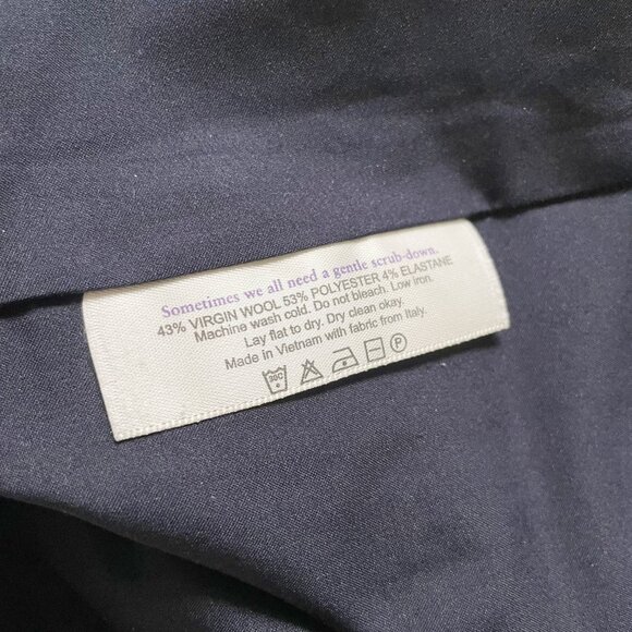 MM Lafleur Dark Navy Blue Mejia Washable Virgin Wool Twill Trouser Pants - Picture 6 of 7